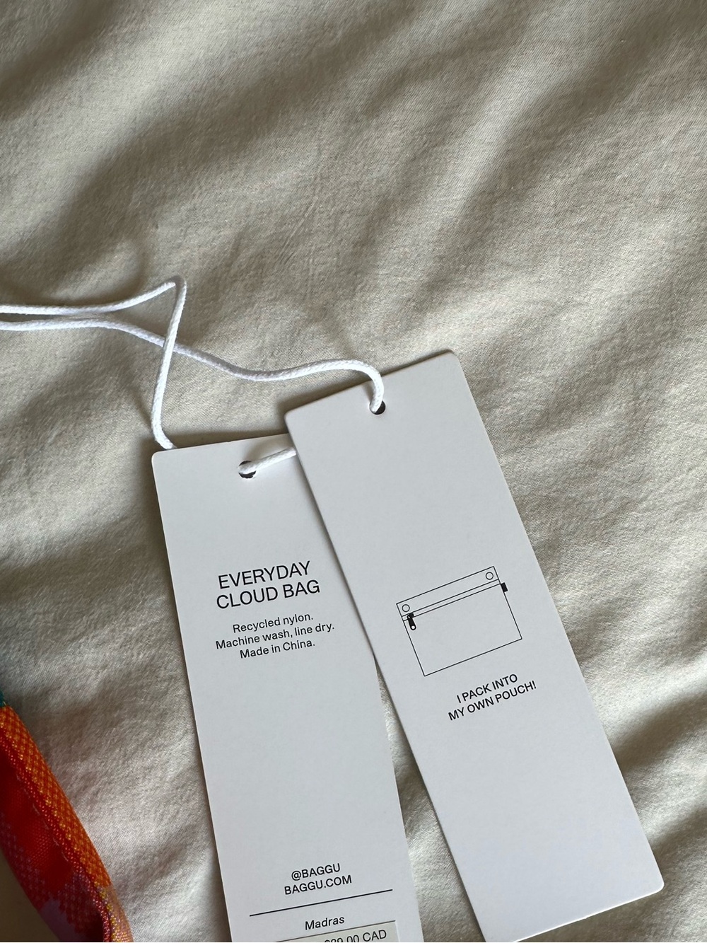 NWT BAGGU Madras Everyday Cloud Bag (ECB) - Picture 10 of 11